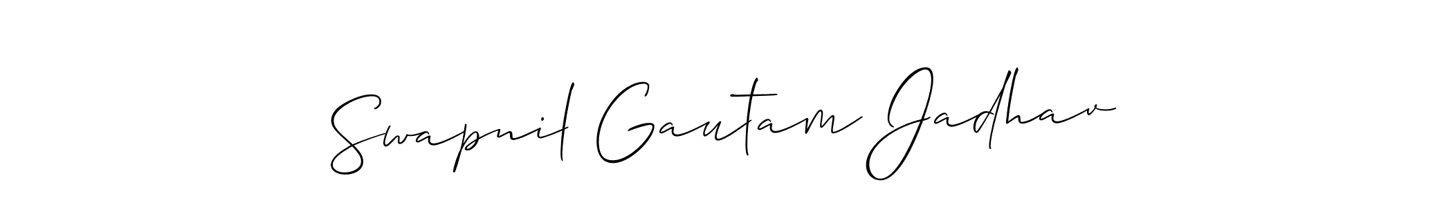 The best way (Allison_Script) to make a short signature is to pick only two or three words in your name. The name Swapnil Gautam Jadhav include a total of six letters. For converting this name. Swapnil Gautam Jadhav signature style 2 images and pictures png