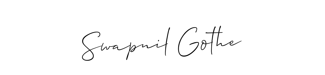 How to make Swapnil Gothe signature? Allison_Script is a professional autograph style. Create handwritten signature for Swapnil Gothe name. Swapnil Gothe signature style 2 images and pictures png