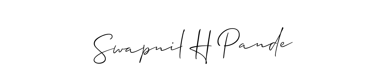 Similarly Allison_Script is the best handwritten signature design. Signature creator online .You can use it as an online autograph creator for name Swapnil H Pande. Swapnil H Pande signature style 2 images and pictures png