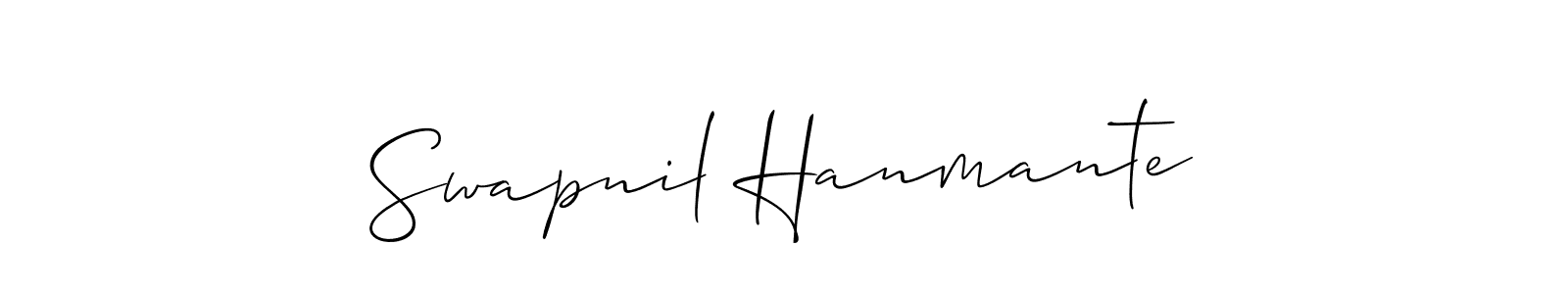 How to make Swapnil Hanmante name signature. Use Allison_Script style for creating short signs online. This is the latest handwritten sign. Swapnil Hanmante signature style 2 images and pictures png