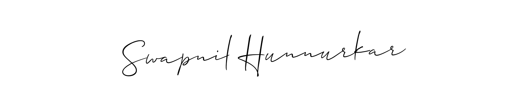 Create a beautiful signature design for name Swapnil Hunnurkar. With this signature (Allison_Script) fonts, you can make a handwritten signature for free. Swapnil Hunnurkar signature style 2 images and pictures png