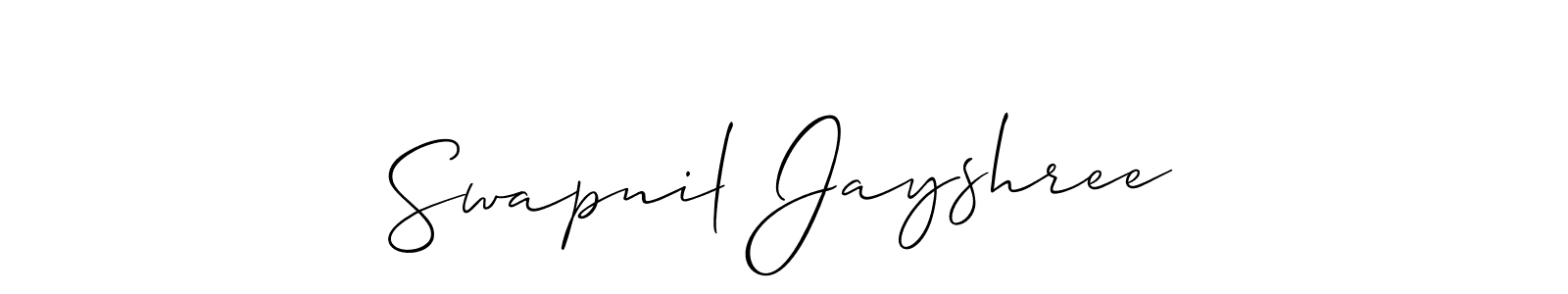 if you are searching for the best signature style for your name Swapnil Jayshree. so please give up your signature search. here we have designed multiple signature styles  using Allison_Script. Swapnil Jayshree signature style 2 images and pictures png