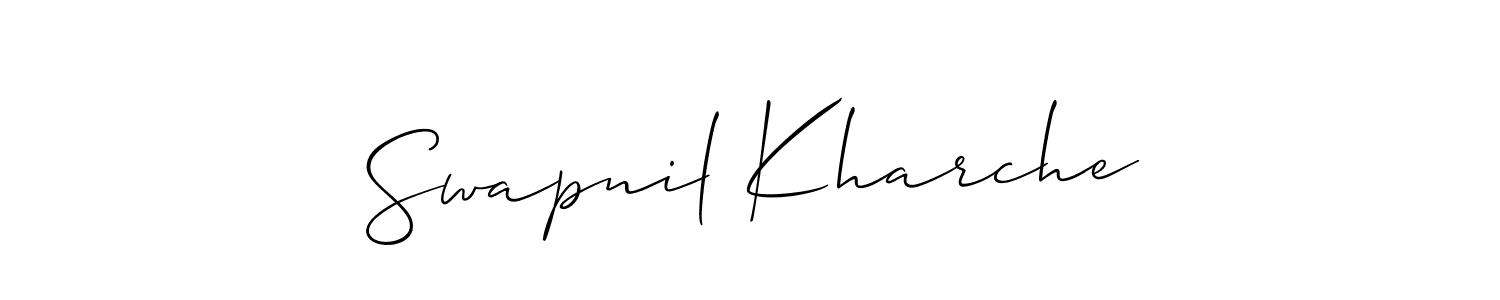 How to make Swapnil Kharche name signature. Use Allison_Script style for creating short signs online. This is the latest handwritten sign. Swapnil Kharche signature style 2 images and pictures png