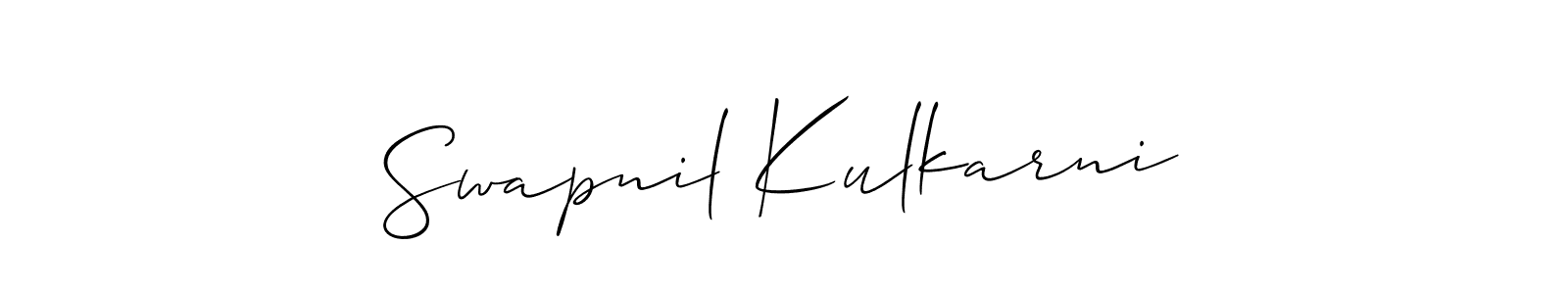 Make a beautiful signature design for name Swapnil Kulkarni. With this signature (Allison_Script) style, you can create a handwritten signature for free. Swapnil Kulkarni signature style 2 images and pictures png