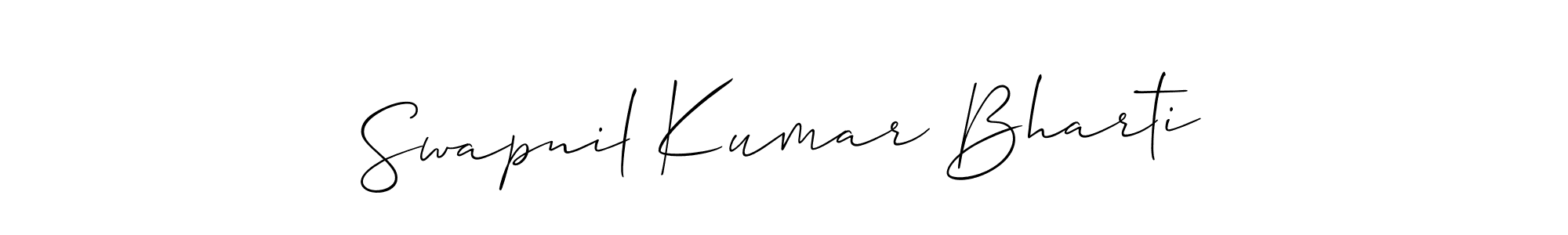 if you are searching for the best signature style for your name Swapnil Kumar Bharti. so please give up your signature search. here we have designed multiple signature styles  using Allison_Script. Swapnil Kumar Bharti signature style 2 images and pictures png