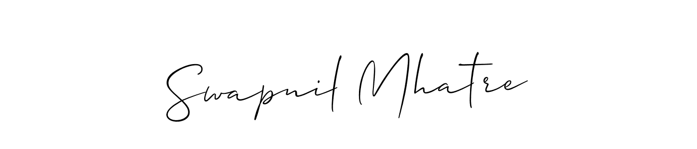 It looks lik you need a new signature style for name Swapnil Mhatre. Design unique handwritten (Allison_Script) signature with our free signature maker in just a few clicks. Swapnil Mhatre signature style 2 images and pictures png