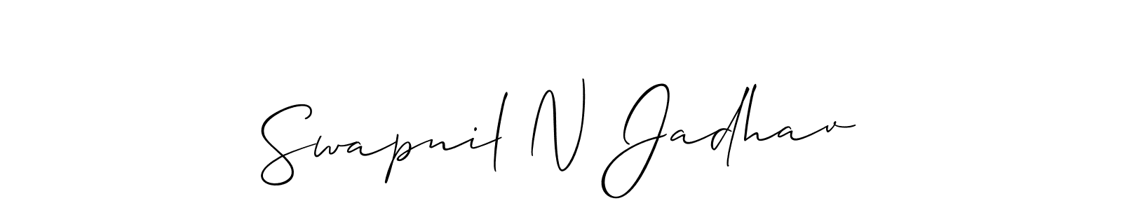 Make a beautiful signature design for name Swapnil N Jadhav. With this signature (Allison_Script) style, you can create a handwritten signature for free. Swapnil N Jadhav signature style 2 images and pictures png