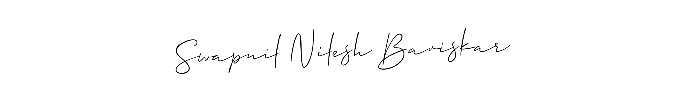 Make a short Swapnil Nilesh Baviskar signature style. Manage your documents anywhere anytime using Allison_Script. Create and add eSignatures, submit forms, share and send files easily. Swapnil Nilesh Baviskar signature style 2 images and pictures png