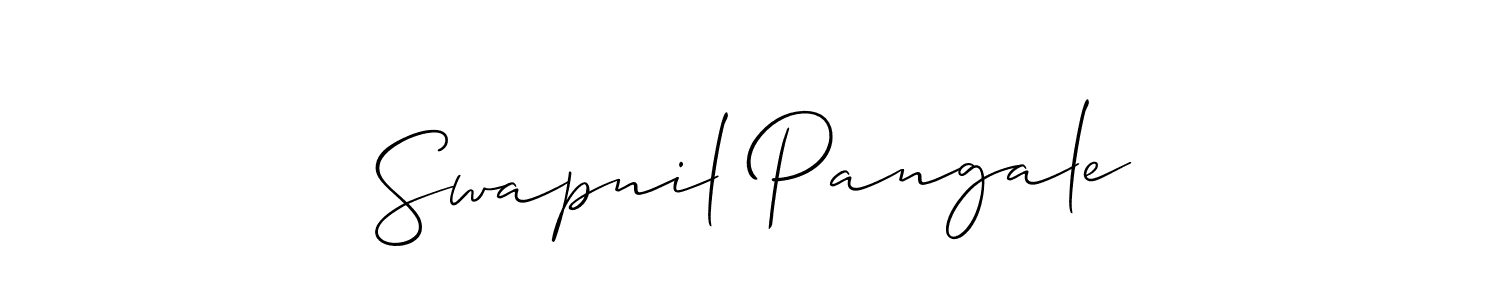 Allison_Script is a professional signature style that is perfect for those who want to add a touch of class to their signature. It is also a great choice for those who want to make their signature more unique. Get Swapnil Pangale name to fancy signature for free. Swapnil Pangale signature style 2 images and pictures png