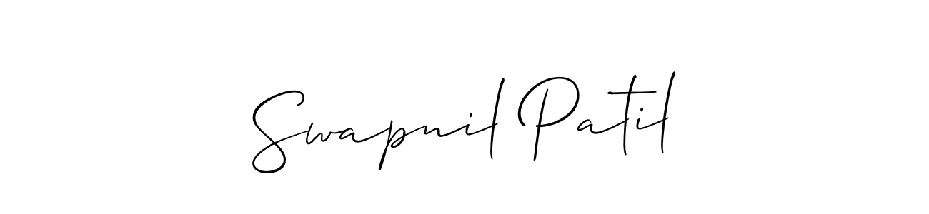 Design your own signature with our free online signature maker. With this signature software, you can create a handwritten (Allison_Script) signature for name Swapnil Patil. Swapnil Patil signature style 2 images and pictures png