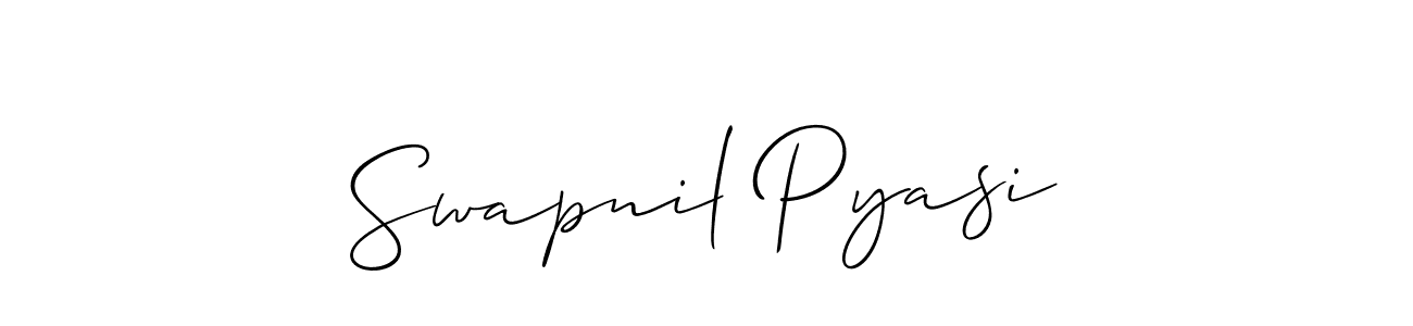 Also You can easily find your signature by using the search form. We will create Swapnil Pyasi name handwritten signature images for you free of cost using Allison_Script sign style. Swapnil Pyasi signature style 2 images and pictures png