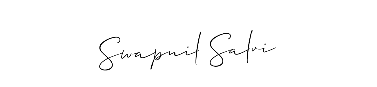 You should practise on your own different ways (Allison_Script) to write your name (Swapnil Salvi) in signature. don't let someone else do it for you. Swapnil Salvi signature style 2 images and pictures png