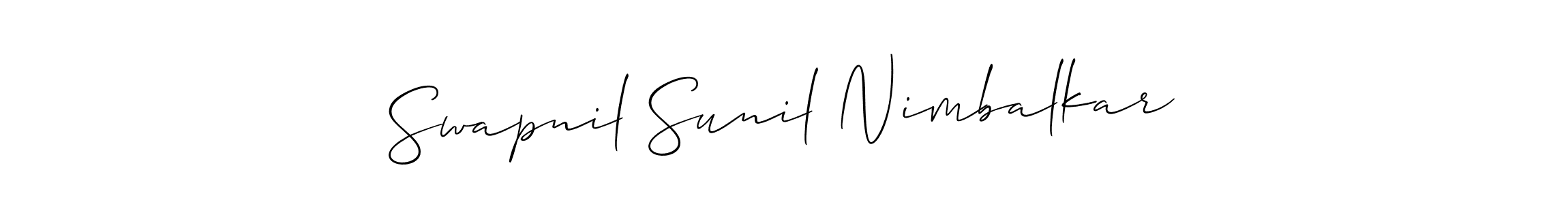 How to make Swapnil Sunil Nimbalkar name signature. Use Allison_Script style for creating short signs online. This is the latest handwritten sign. Swapnil Sunil Nimbalkar signature style 2 images and pictures png