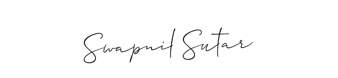 How to make Swapnil Sutar name signature. Use Allison_Script style for creating short signs online. This is the latest handwritten sign. Swapnil Sutar signature style 2 images and pictures png