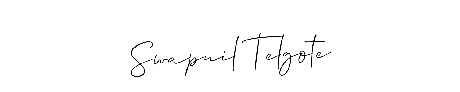 Also You can easily find your signature by using the search form. We will create Swapnil Telgote name handwritten signature images for you free of cost using Allison_Script sign style. Swapnil Telgote signature style 2 images and pictures png