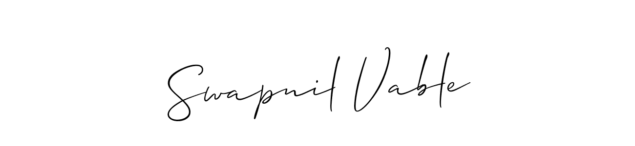 How to make Swapnil Vable name signature. Use Allison_Script style for creating short signs online. This is the latest handwritten sign. Swapnil Vable signature style 2 images and pictures png