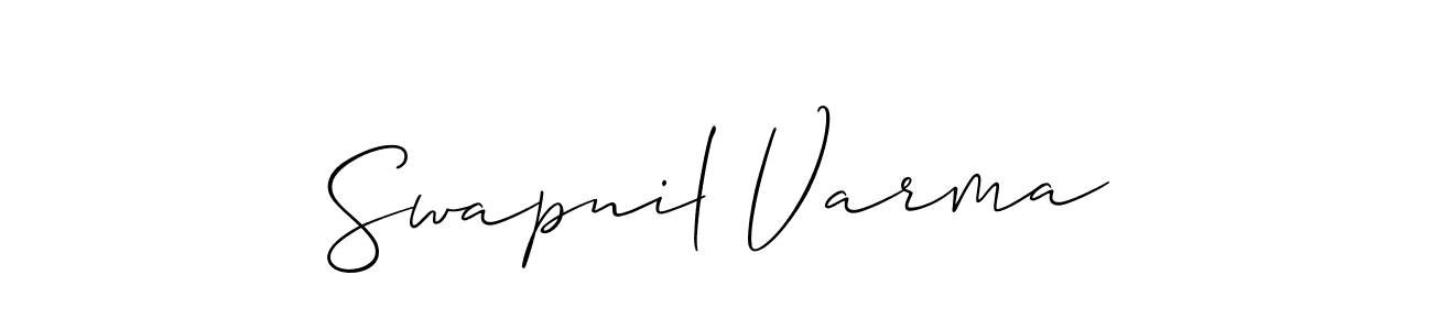 Make a short Swapnil Varma signature style. Manage your documents anywhere anytime using Allison_Script. Create and add eSignatures, submit forms, share and send files easily. Swapnil Varma signature style 2 images and pictures png