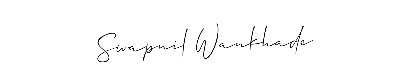 The best way (Allison_Script) to make a short signature is to pick only two or three words in your name. The name Swapnil Wankhade include a total of six letters. For converting this name. Swapnil Wankhade signature style 2 images and pictures png