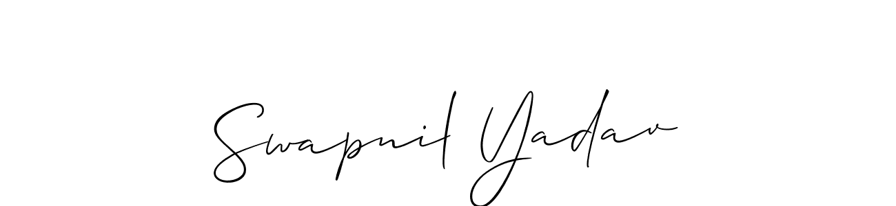 You should practise on your own different ways (Allison_Script) to write your name (Swapnil Yadav) in signature. don't let someone else do it for you. Swapnil Yadav signature style 2 images and pictures png