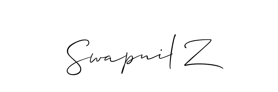 Similarly Allison_Script is the best handwritten signature design. Signature creator online .You can use it as an online autograph creator for name Swapnil Z. Swapnil Z signature style 2 images and pictures png