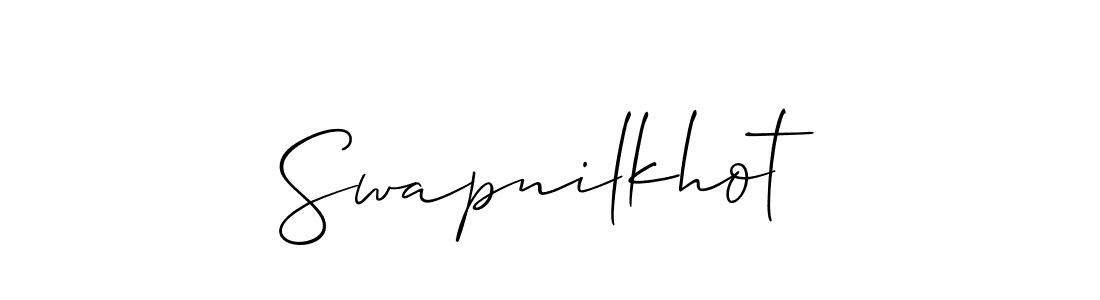 You should practise on your own different ways (Allison_Script) to write your name (Swapnilkhot) in signature. don't let someone else do it for you. Swapnilkhot signature style 2 images and pictures png
