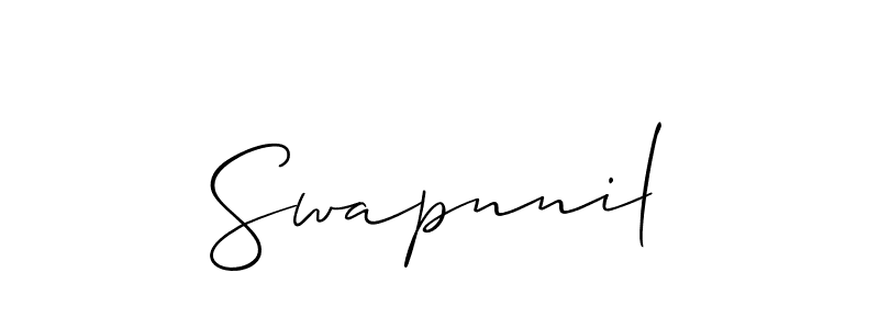 The best way (Allison_Script) to make a short signature is to pick only two or three words in your name. The name Swapnnil include a total of six letters. For converting this name. Swapnnil signature style 2 images and pictures png