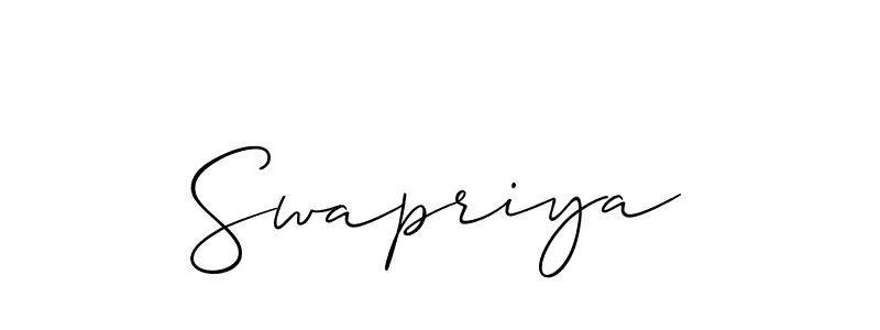 How to make Swapriya signature? Allison_Script is a professional autograph style. Create handwritten signature for Swapriya name. Swapriya signature style 2 images and pictures png