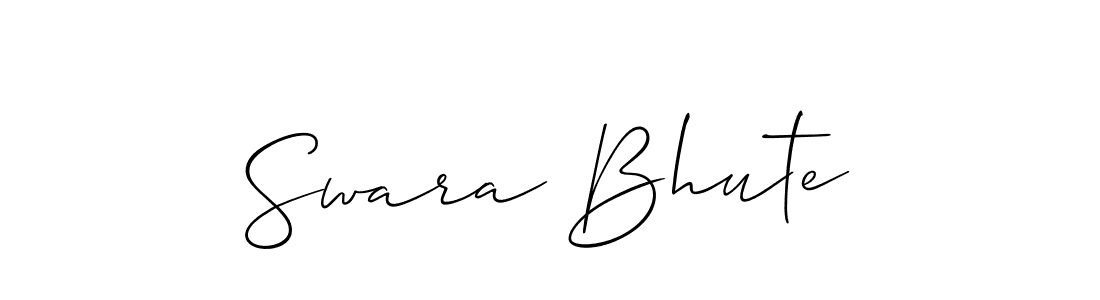 It looks lik you need a new signature style for name Swara Bhute. Design unique handwritten (Allison_Script) signature with our free signature maker in just a few clicks. Swara Bhute signature style 2 images and pictures png