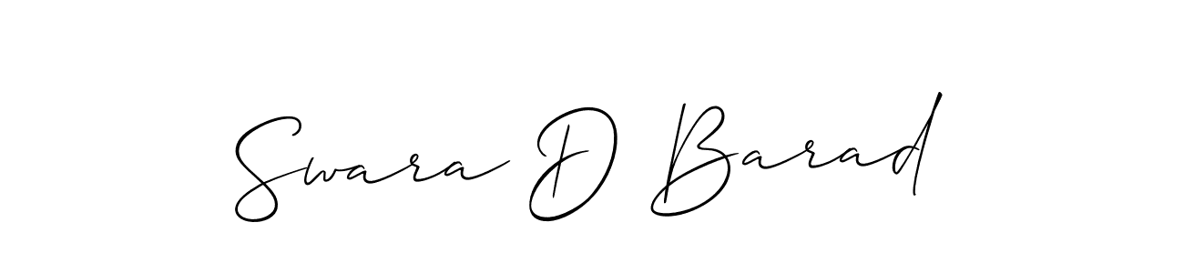 How to make Swara D Barad name signature. Use Allison_Script style for creating short signs online. This is the latest handwritten sign. Swara D Barad signature style 2 images and pictures png