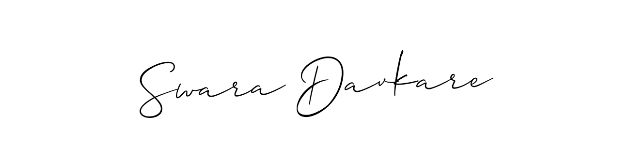 Design your own signature with our free online signature maker. With this signature software, you can create a handwritten (Allison_Script) signature for name Swara Davkare. Swara Davkare signature style 2 images and pictures png