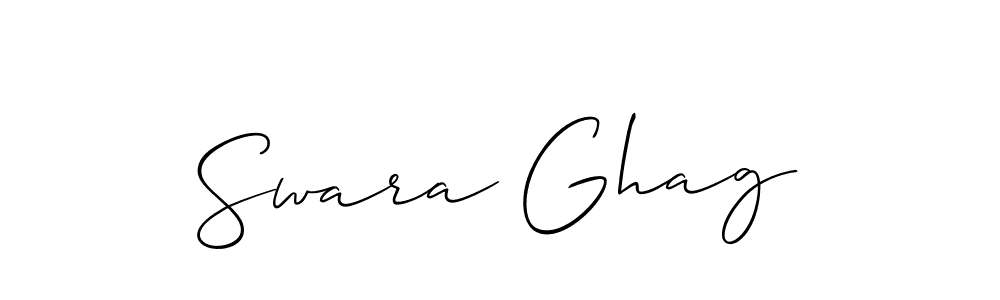 How to make Swara Ghag name signature. Use Allison_Script style for creating short signs online. This is the latest handwritten sign. Swara Ghag signature style 2 images and pictures png