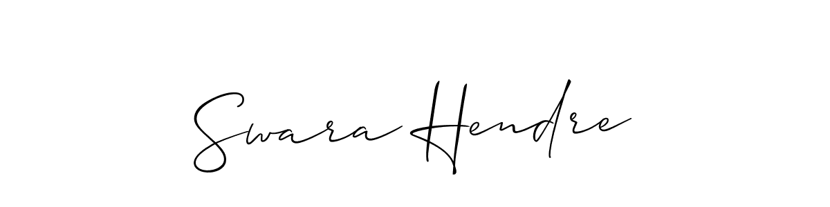 Also we have Swara Hendre name is the best signature style. Create professional handwritten signature collection using Allison_Script autograph style. Swara Hendre signature style 2 images and pictures png