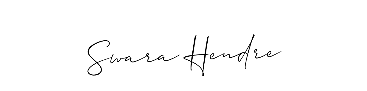 Also we have Swara Hendre name is the best signature style. Create professional handwritten signature collection using Allison_Script autograph style. Swara Hendre signature style 2 images and pictures png