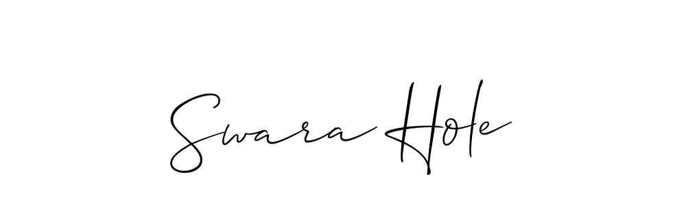 Make a beautiful signature design for name Swara Hole. With this signature (Allison_Script) style, you can create a handwritten signature for free. Swara Hole signature style 2 images and pictures png