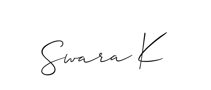 You should practise on your own different ways (Allison_Script) to write your name (Swara K) in signature. don't let someone else do it for you. Swara K signature style 2 images and pictures png
