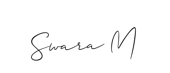 Use a signature maker to create a handwritten signature online. With this signature software, you can design (Allison_Script) your own signature for name Swara M. Swara M signature style 2 images and pictures png