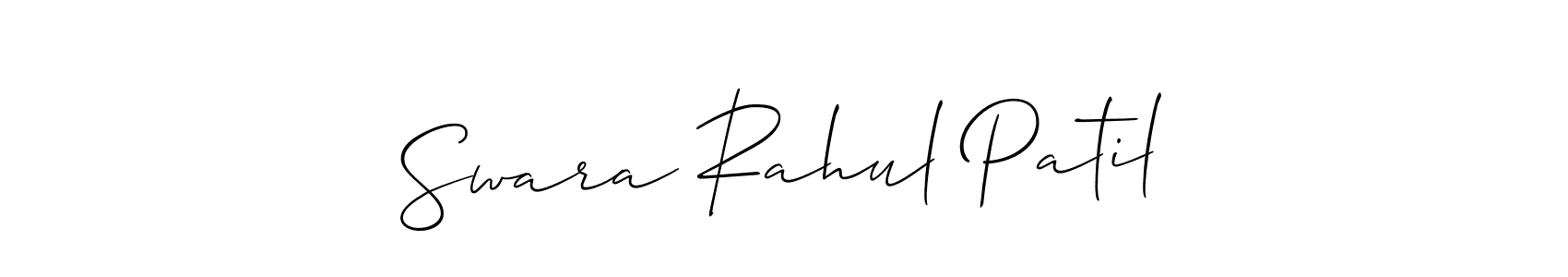 Make a beautiful signature design for name Swara Rahul Patil. With this signature (Allison_Script) style, you can create a handwritten signature for free. Swara Rahul Patil signature style 2 images and pictures png