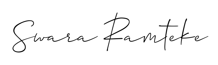 Try this chic Swara Ramteke handwritten sign style. Using Allison_Script font elements, it gives your name a sleek, memorable identity. Swara Ramteke signature style 2 images and pictures png