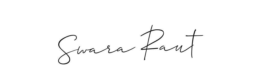 Create a beautiful signature design for name Swara Raut. With this signature (Allison_Script) fonts, you can make a handwritten signature for free. Swara Raut signature style 2 images and pictures png