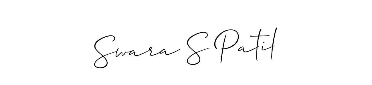 Make a beautiful signature design for name Swara S Patil. With this signature (Allison_Script) style, you can create a handwritten signature for free. Swara S Patil signature style 2 images and pictures png