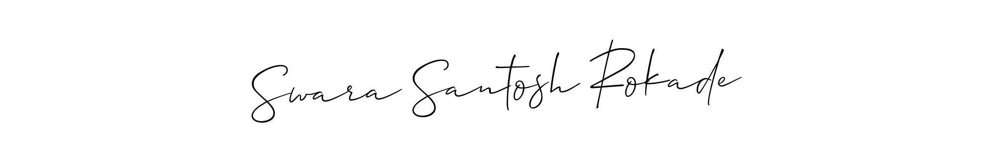 Make a beautiful signature design for name Swara Santosh Rokade. With this signature (Allison_Script) style, you can create a handwritten signature for free. Swara Santosh Rokade signature style 2 images and pictures png