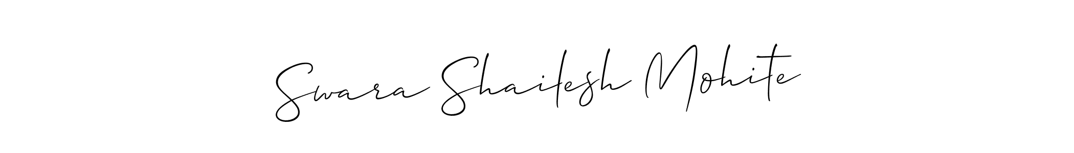 Also You can easily find your signature by using the search form. We will create Swara Shailesh Mohite name handwritten signature images for you free of cost using Allison_Script sign style. Swara Shailesh Mohite signature style 2 images and pictures png