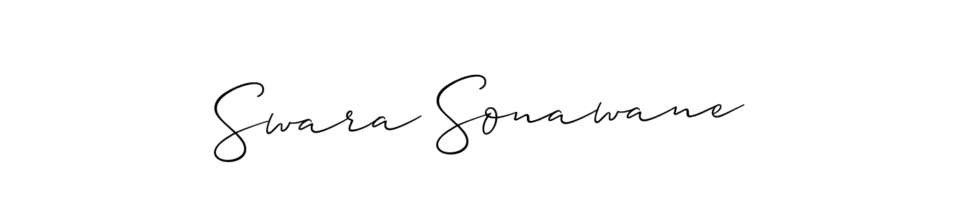 Use a signature maker to create a handwritten signature online. With this signature software, you can design (Allison_Script) your own signature for name Swara Sonawane. Swara Sonawane signature style 2 images and pictures png