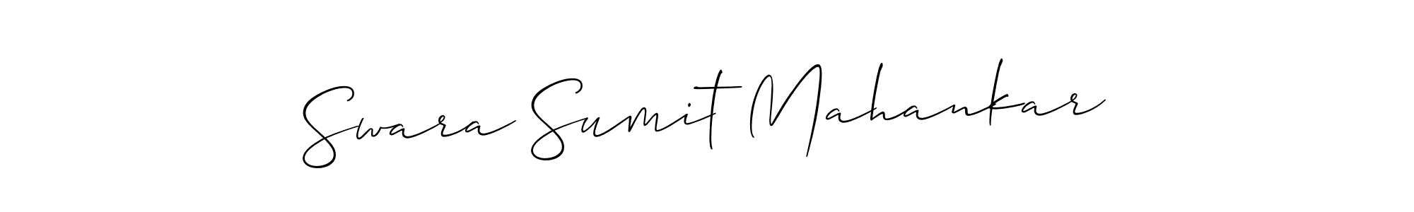 Make a beautiful signature design for name Swara Sumit Mahankar. With this signature (Allison_Script) style, you can create a handwritten signature for free. Swara Sumit Mahankar signature style 2 images and pictures png