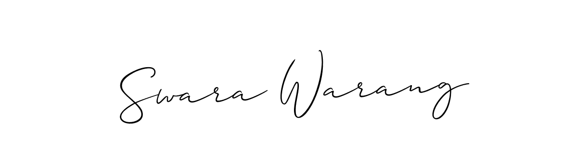 Also You can easily find your signature by using the search form. We will create Swara Warang name handwritten signature images for you free of cost using Allison_Script sign style. Swara Warang signature style 2 images and pictures png