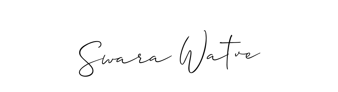 How to make Swara Watve name signature. Use Allison_Script style for creating short signs online. This is the latest handwritten sign. Swara Watve signature style 2 images and pictures png