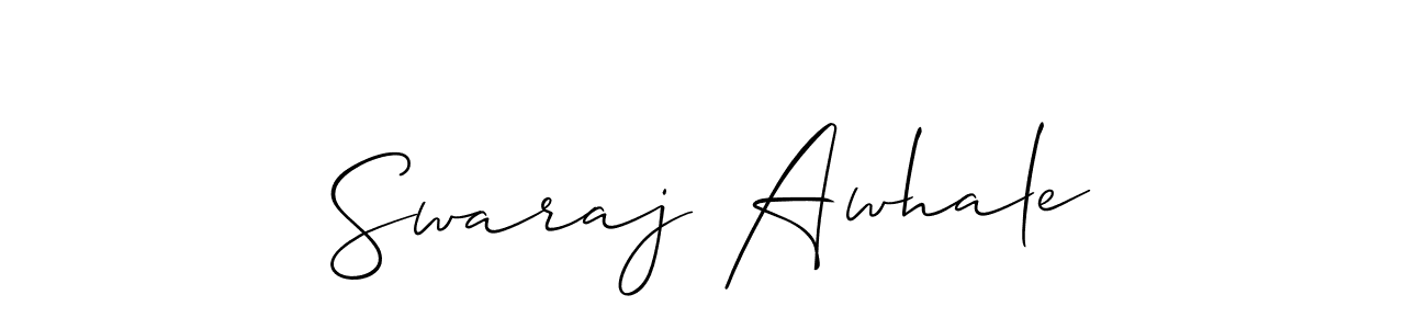 How to make Swaraj Awhale signature? Allison_Script is a professional autograph style. Create handwritten signature for Swaraj Awhale name. Swaraj Awhale signature style 2 images and pictures png