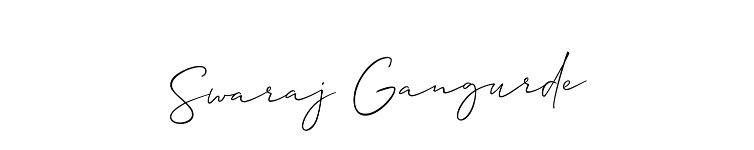 You should practise on your own different ways (Allison_Script) to write your name (Swaraj Gangurde) in signature. don't let someone else do it for you. Swaraj Gangurde signature style 2 images and pictures png