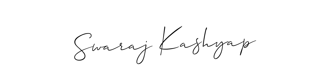 It looks lik you need a new signature style for name Swaraj Kashyap. Design unique handwritten (Allison_Script) signature with our free signature maker in just a few clicks. Swaraj Kashyap signature style 2 images and pictures png