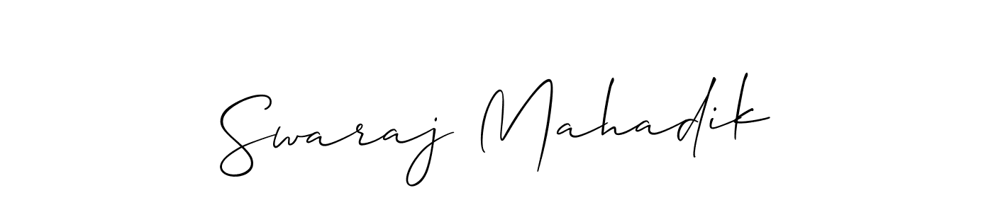 You can use this online signature creator to create a handwritten signature for the name Swaraj Mahadik. This is the best online autograph maker. Swaraj Mahadik signature style 2 images and pictures png